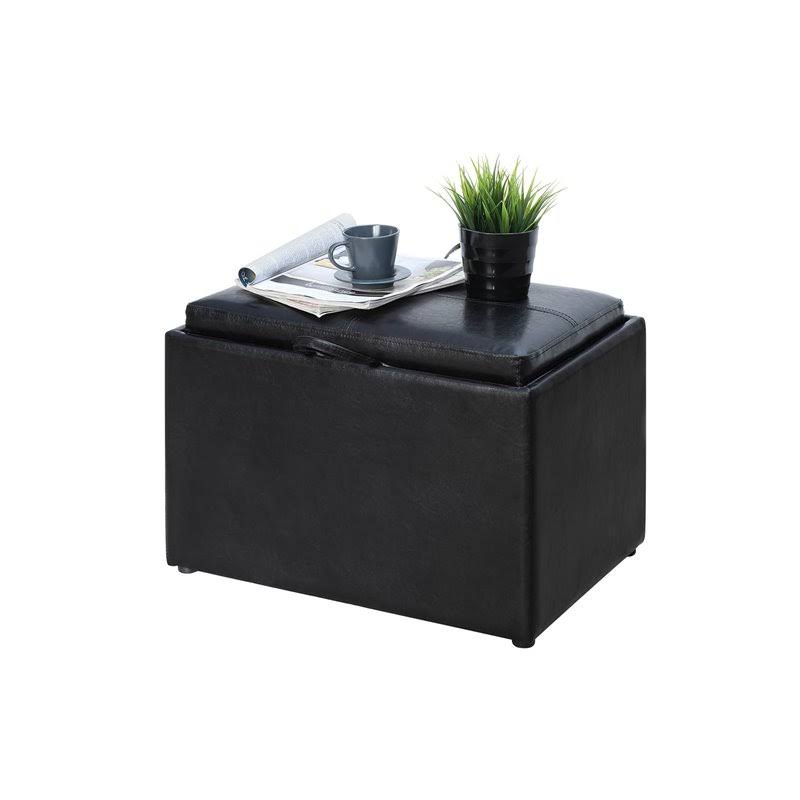 Black Accent Storage Ottoman I632