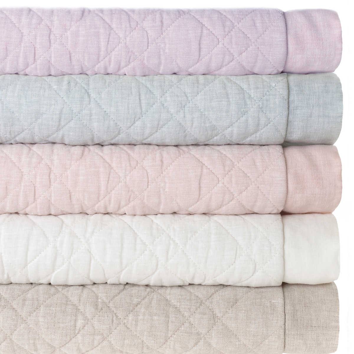 King Washed Linen Ivory Quilt Y7391