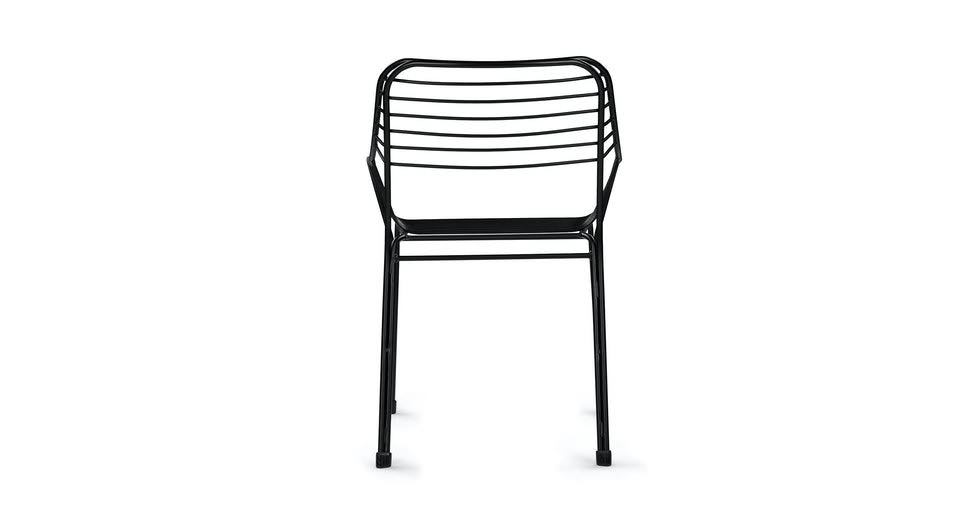 Black Outdoor Dining Armchairs Metal Frame Q239911
