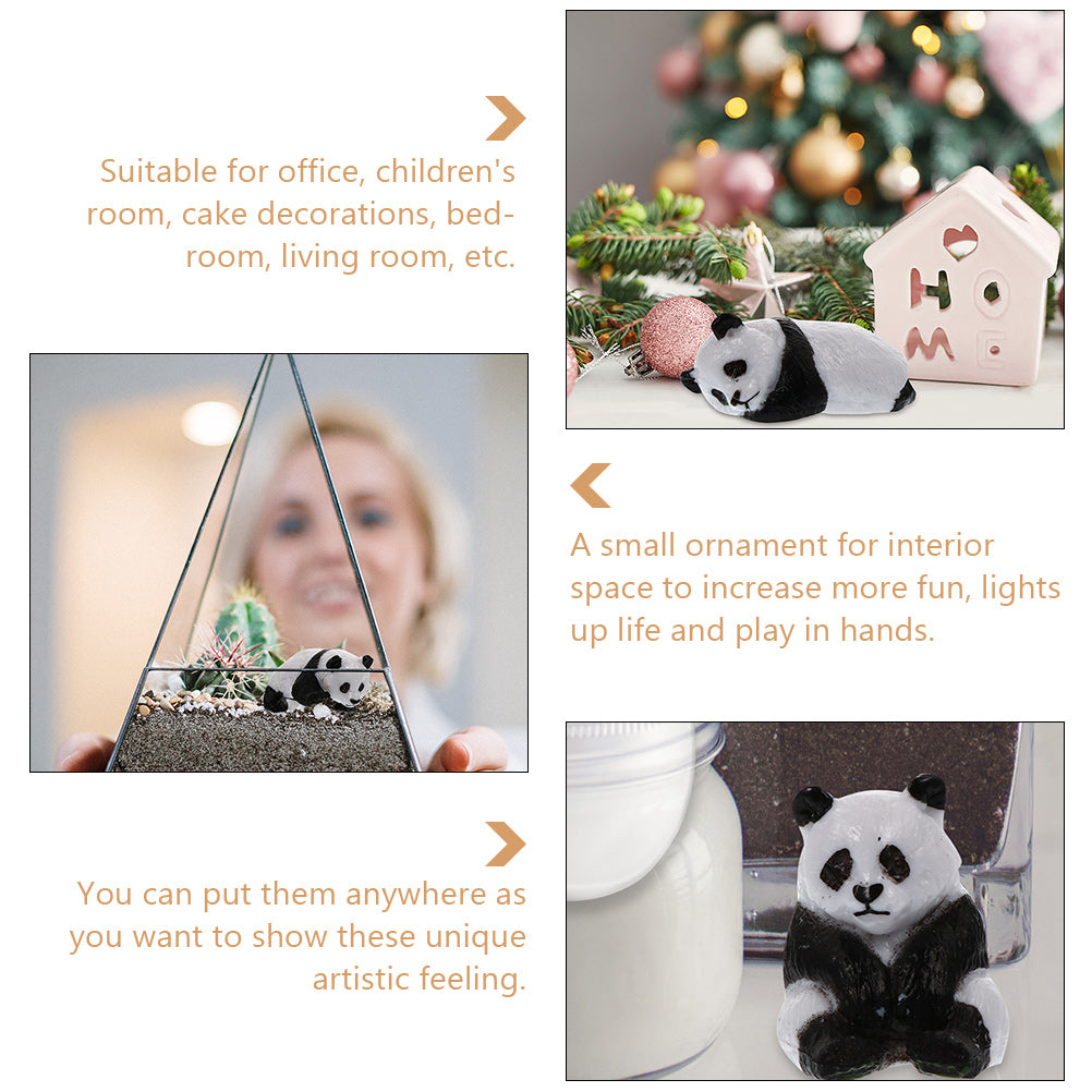 12Pcs Miniature Panda Dolls O6162