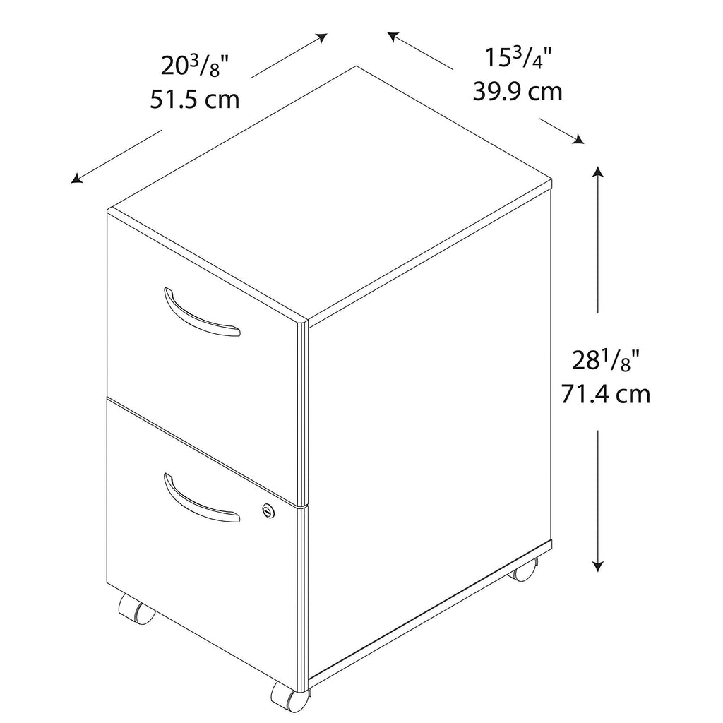 Natural Cherry 2-Drawer Mobile Filing Cabinet R664325