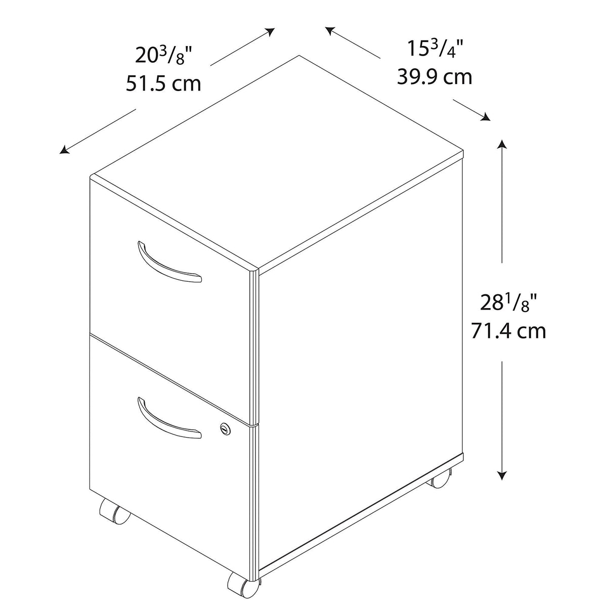 Natural Cherry 2-Drawer Mobile Filing Cabinet R664325