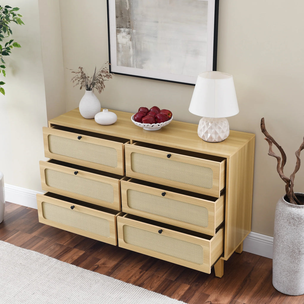 Wooden 6 Drawer Dresser Y8043