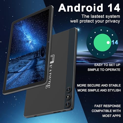 10 inch 128GB Storage 14GB RAM Android 14 Tablet O98734