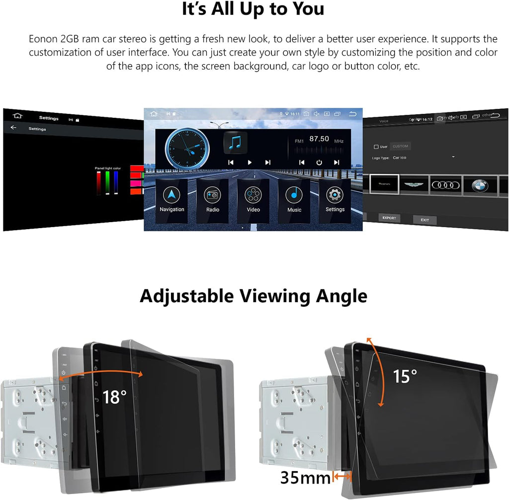 10.1 Inch Double Din Car Stereo Receiver U574414