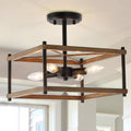 Black Modern Rustic Semi Flush Mount Ceiling Light D7645