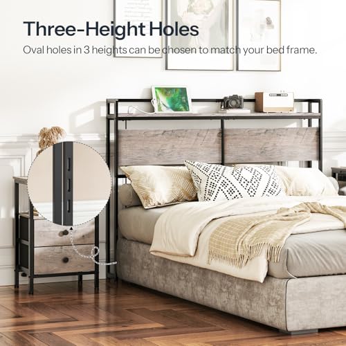 Queen Size Headboard with 2 Outlets and 4 USB Ports L67335