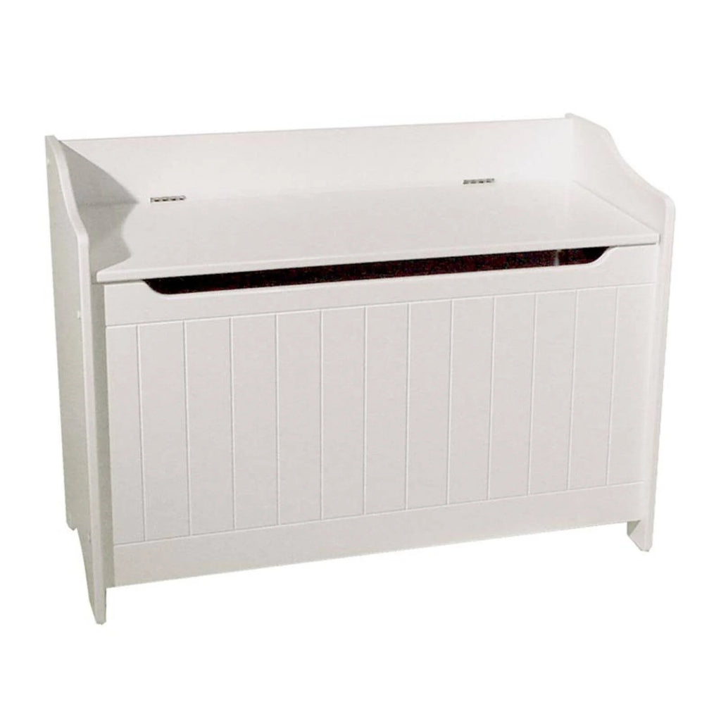 Wood Storage Bench in White F36426