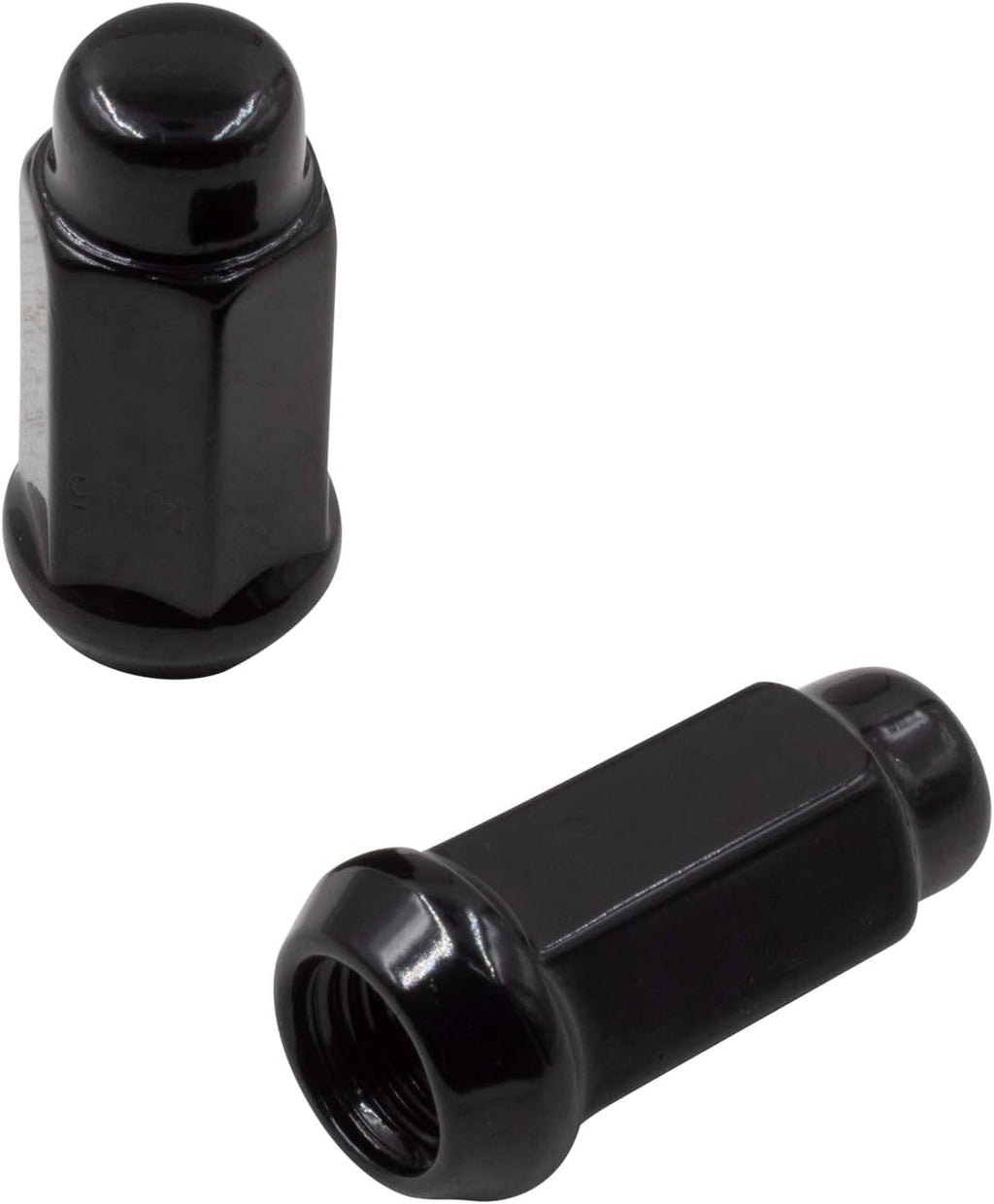 Set of 32 Black 1.90" Long Bulge Acorn Lug Nuts M14x1.50 Cone Seat N57181