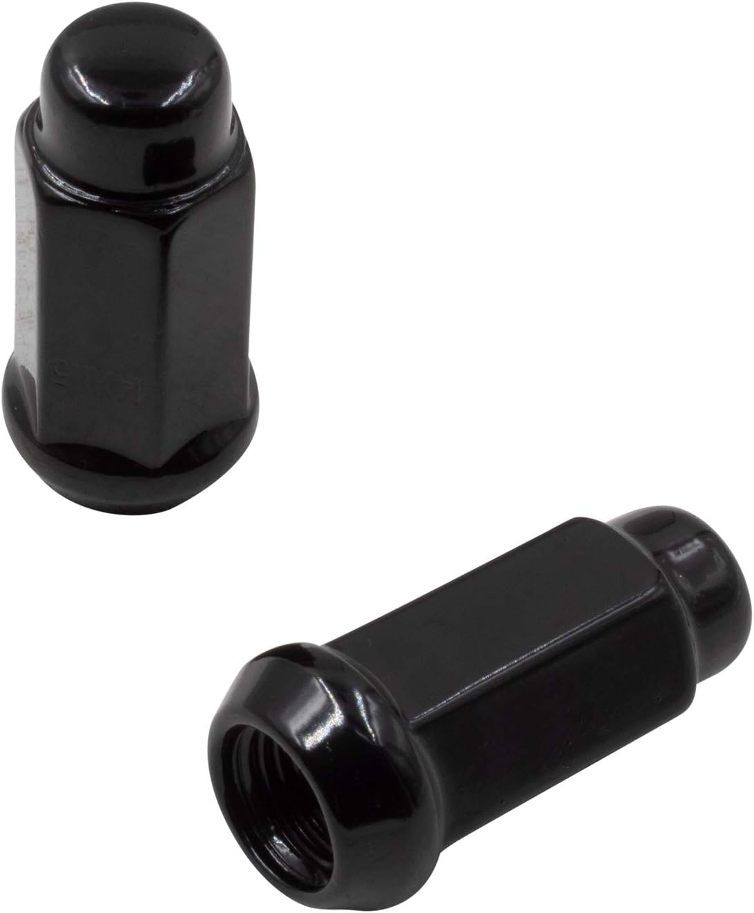 Set of 32 Black 1.90" Long Bulge Acorn Lug Nuts M14x1.50 Cone Seat N57181