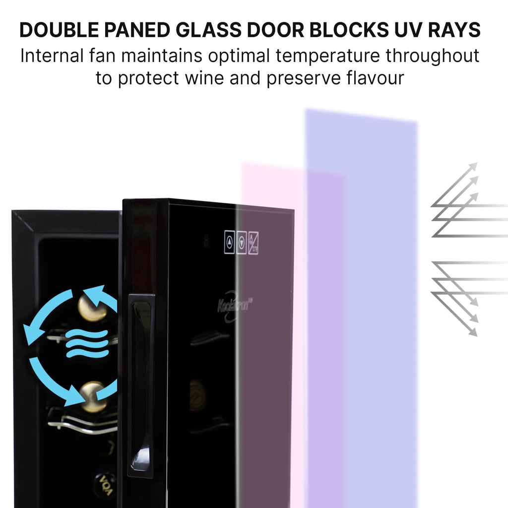 6-Bottle Wine Cooler with Wine Rack and Temp. Control A295393