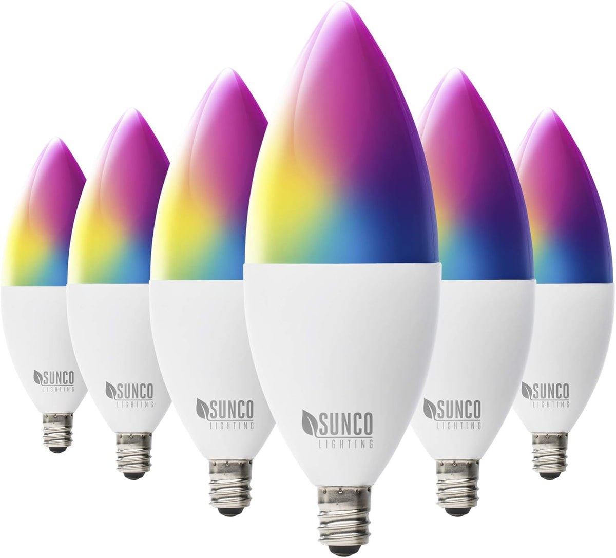 6 Pack WiFi LED Smart Bulb B11 Candelabra 4.5W E12 Base Color Changing Dimmable D524156