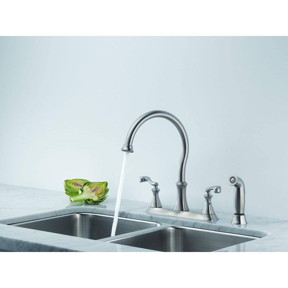 2-Handle Kitchen Faucet Stainless Steel T2977
