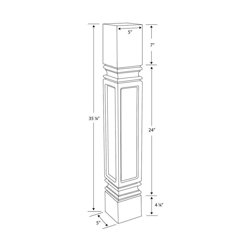 Unfinished Solid Hardwood Kitchen Island Leg K247256