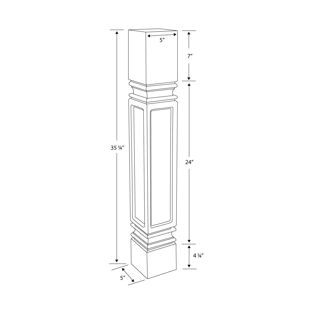 Unfinished Solid Hardwood Kitchen Island Leg K247256