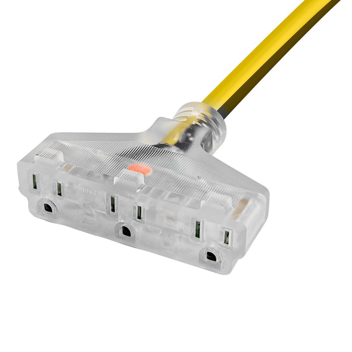 100 ft. 12/3 Gauge Multiple Outlet Extension Cord with Indicator Light, Yellow, Black D459913