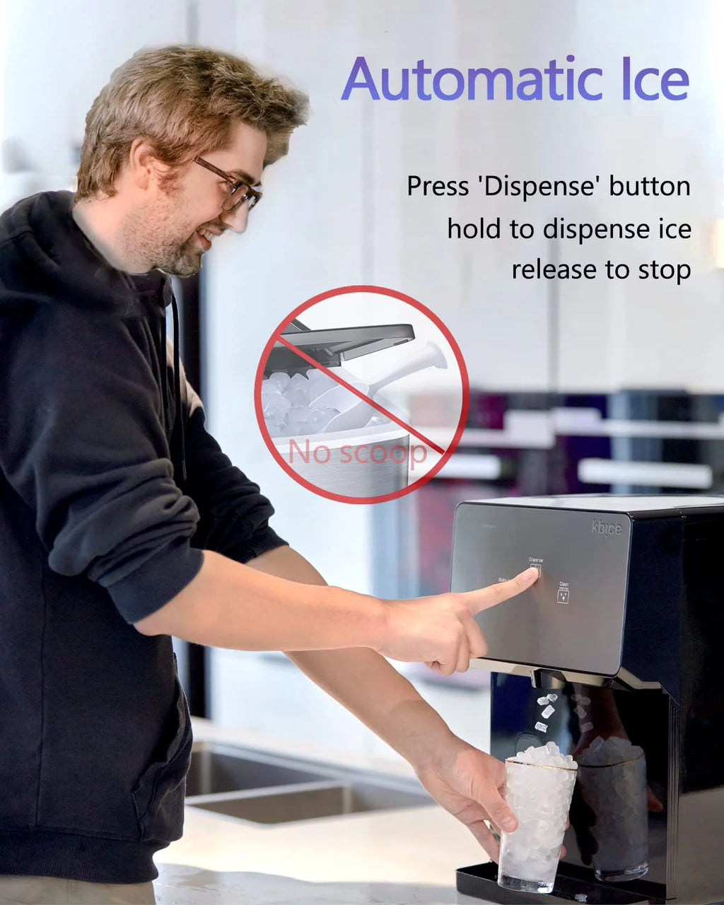Self Dispensing Countertop Nugget Ice Maker, 32 lbs per Day M15794