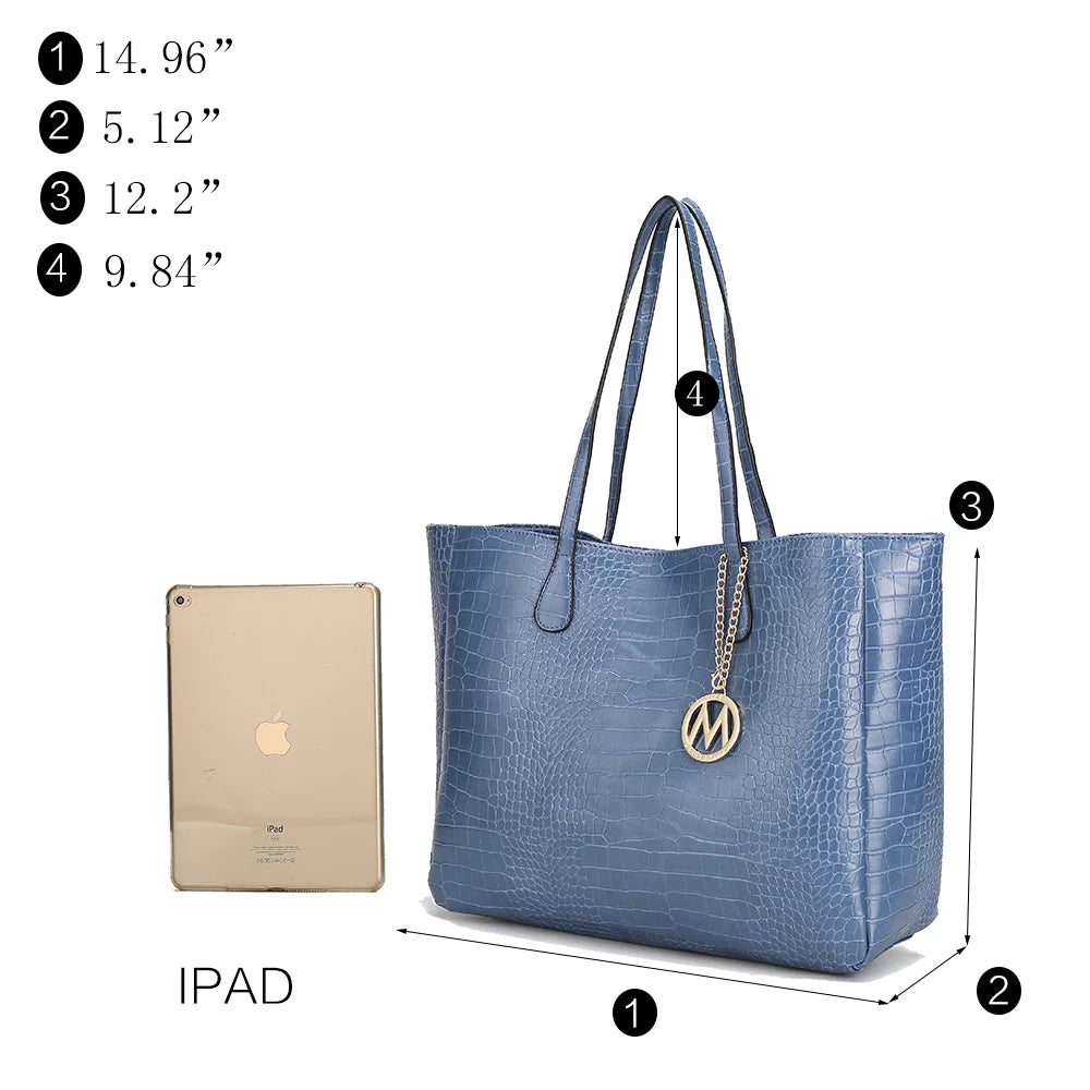 Oversize Tote Handbag & Wallet Set W955