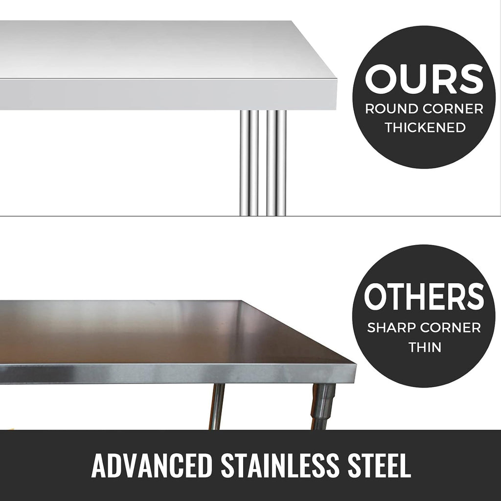 Stainless Steel Work Table with Wheels 24 x 12 x 32 Inch Q271243