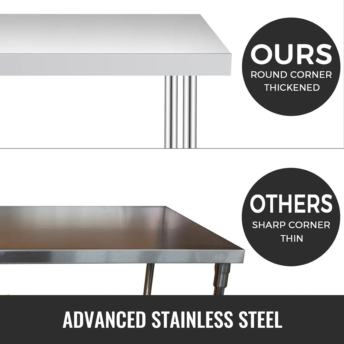 Stainless Steel Work Table with Wheels 24 x 12 x 32 Inch Q271243