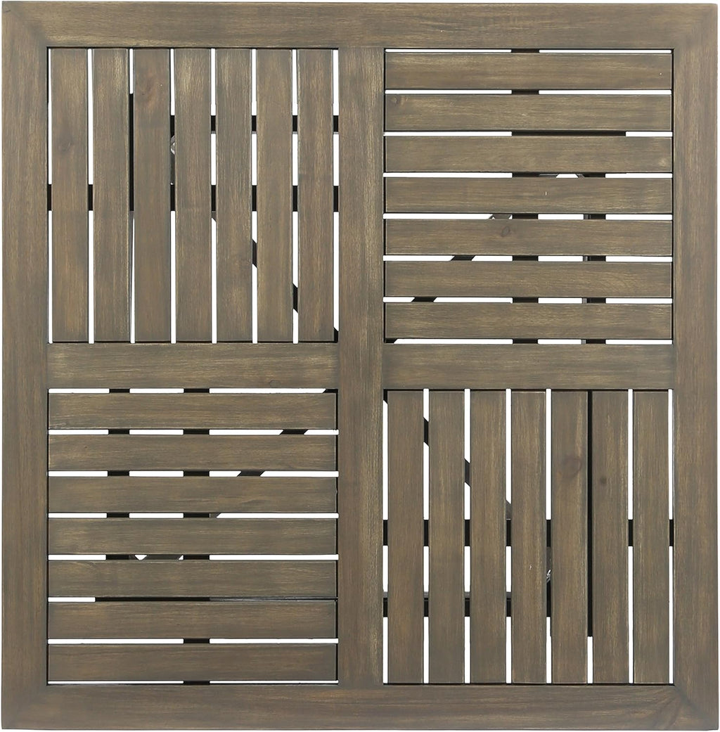 Gray Acacia Wood Square Dining Table Y8986
