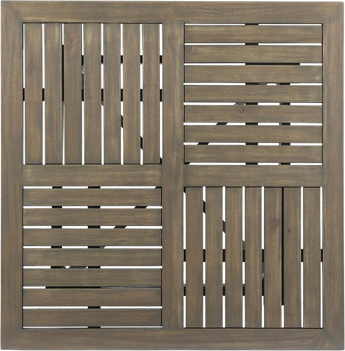 Gray Acacia Wood Square Dining Table Y8986