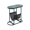 Glass Oval Side Tables with Storage N65554