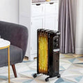 Black 1,500 Watt Electric Radiant Radiator Heater with Adjustable Thermostat U39014