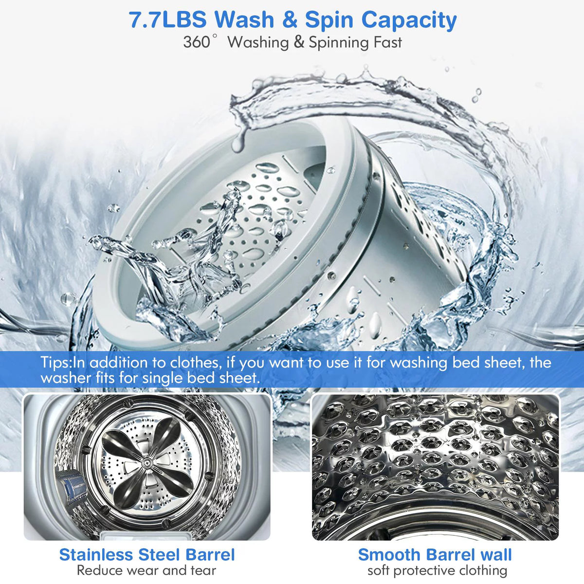 7.7lbs Full Automatic Portable Washing Machine S483148