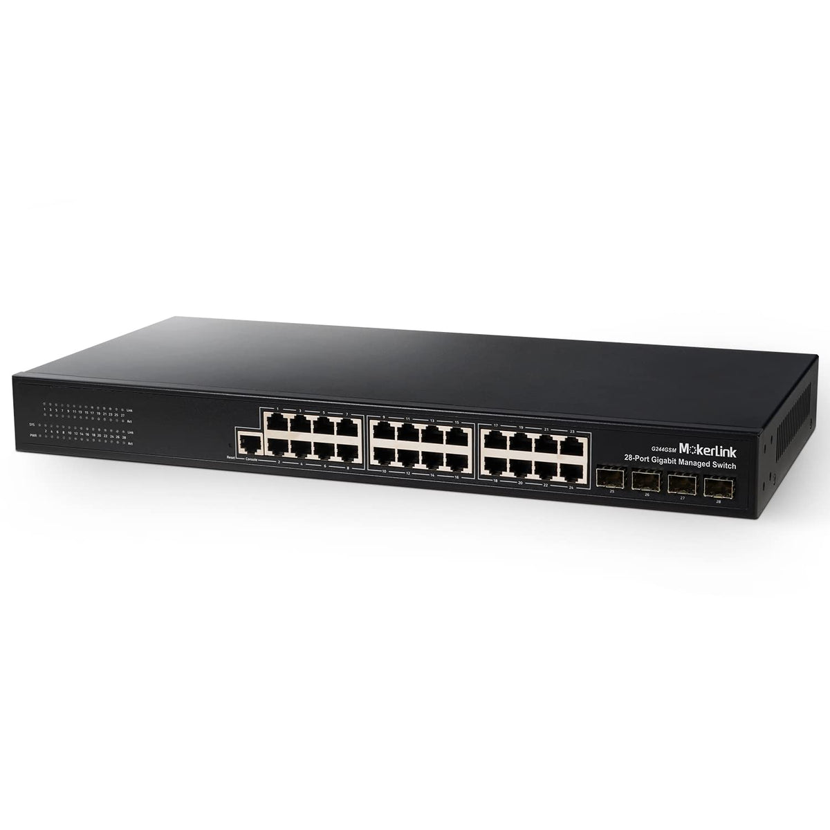 24 Port PoE Switch with 2 Gigabit Uplink Ethernet Port, 400W, Rackmount Unmanaged PoE+ M43702