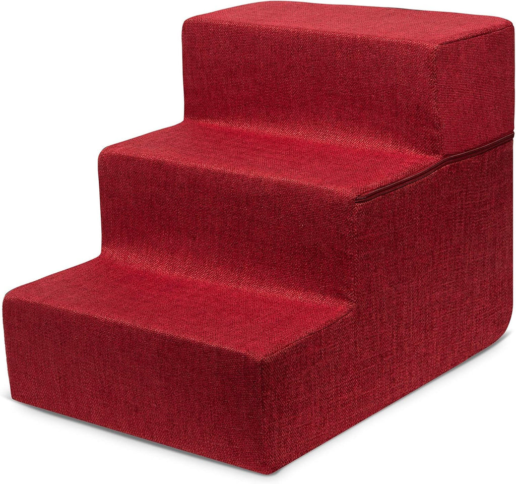 Ash Gray Linen 3-Steps Pet Stairs Pack of 2 D152035