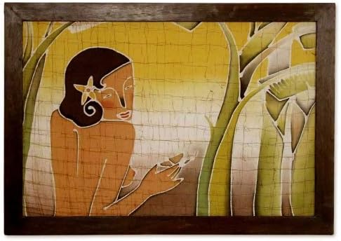 Green Batik Cotton Wall Mural V36576