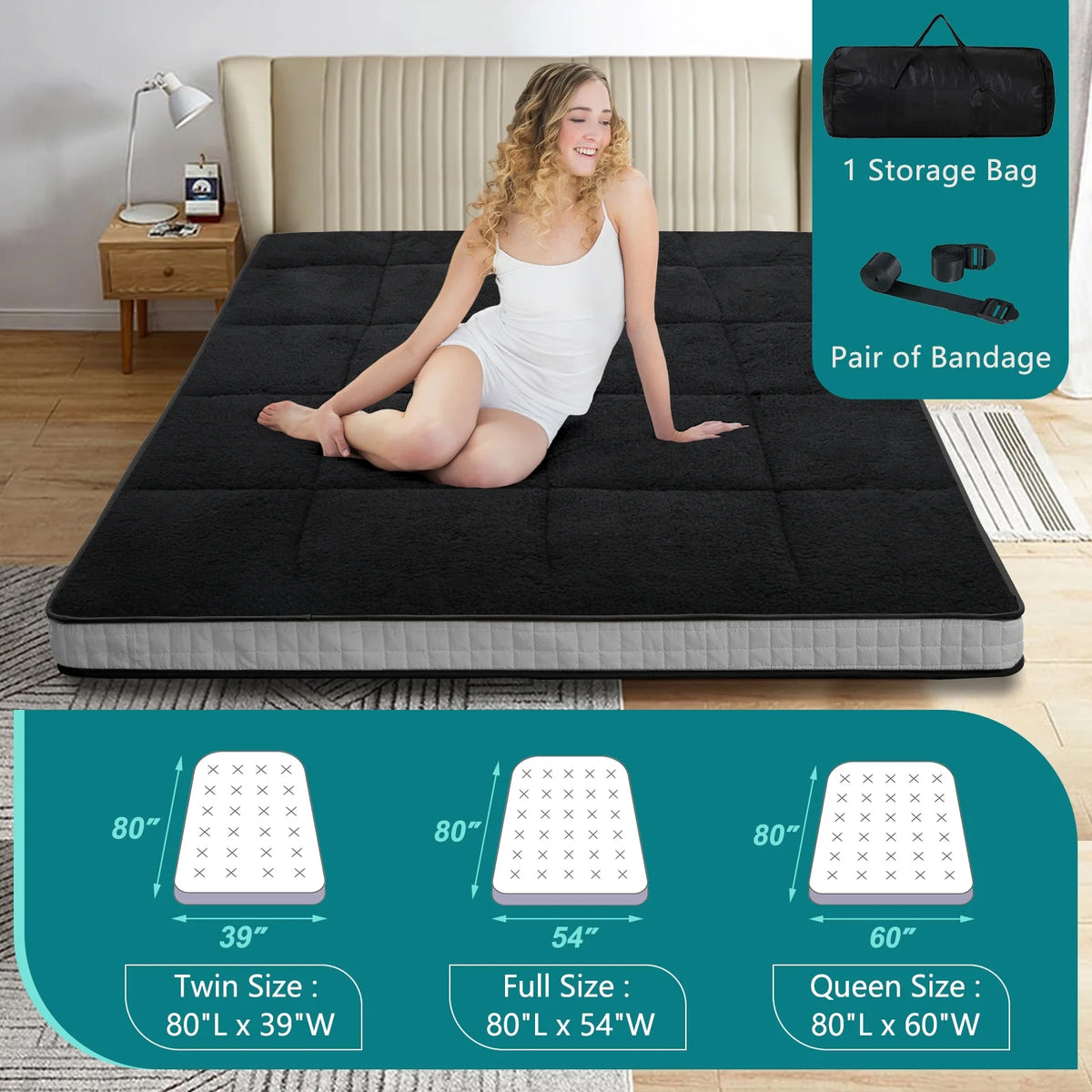 Japanese Floor Mattress Futon Mattress Grey Full Q559571