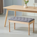 16" Upholstered Ottoman Bench Gray C888415
