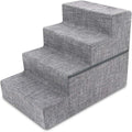 Ash Gray Linen 3-Steps Pet Stairs Pack of 2 D152035