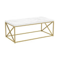 44"L Marble Gold Metal Coffee Table W666
