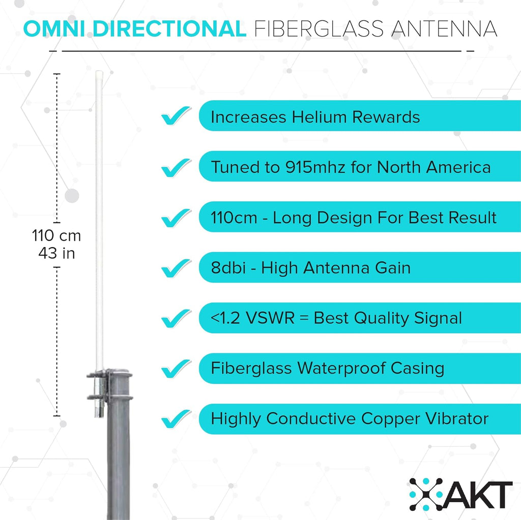 8dBi Fiber-Glass Omnidirectional Antenna with 5foot SLMR-400 Wire N39068