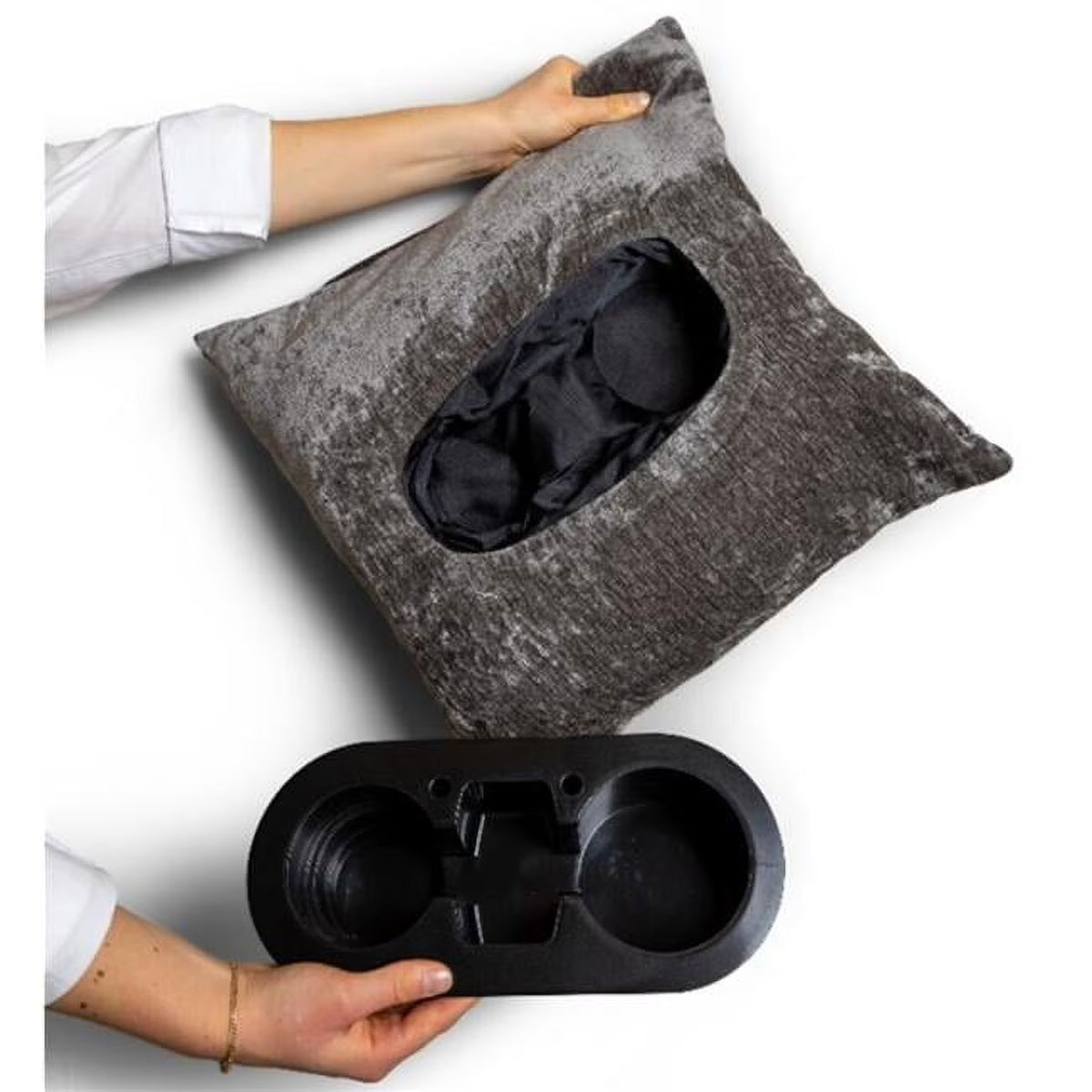 Pillow that Flips into Beverage Caddy J412795
