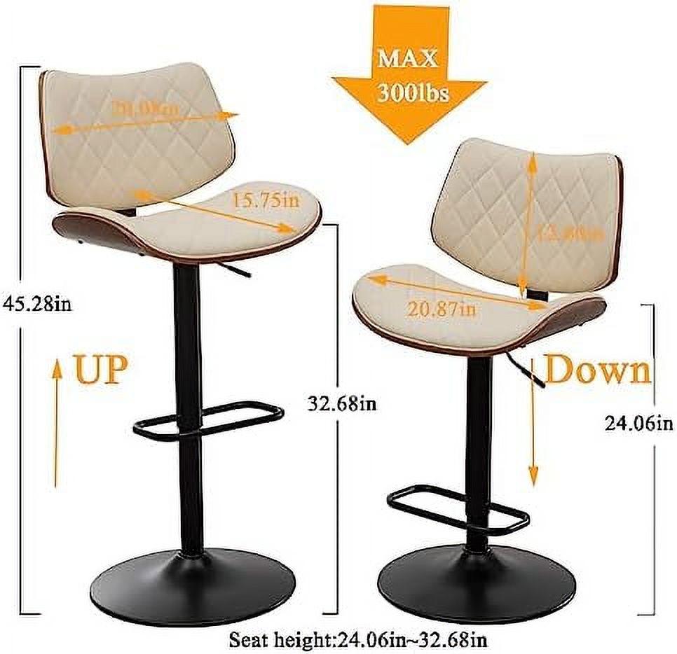 Green Leather Swivel Counter Height Stools Set of 2 W28311