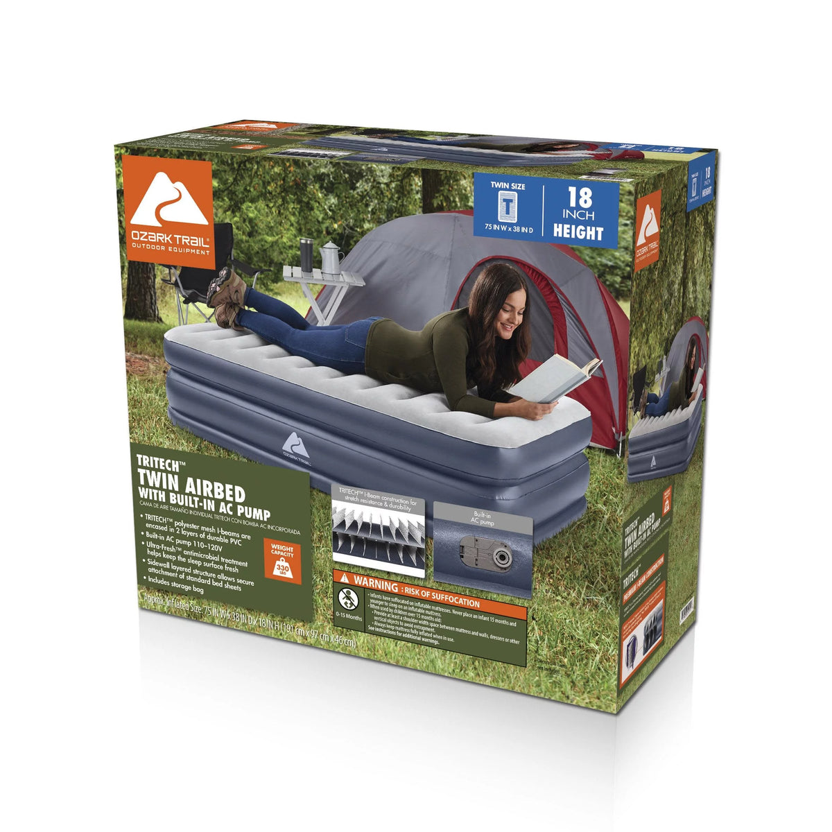 Queen Air Mattress with Built-in AC Pump U51168