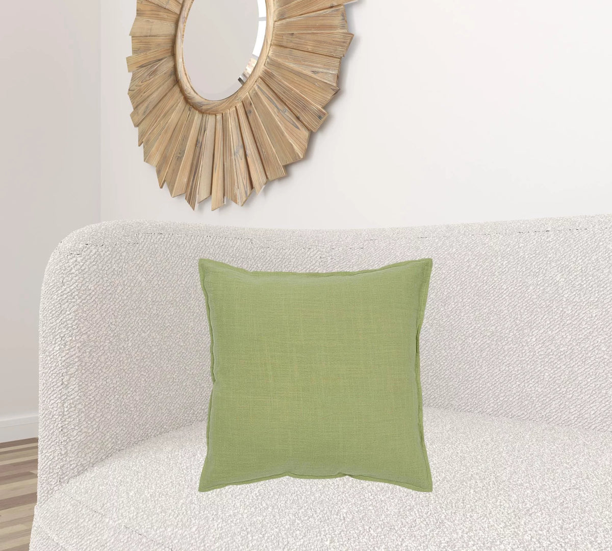 Lime Green Flange Edged Throw Pillow K525363