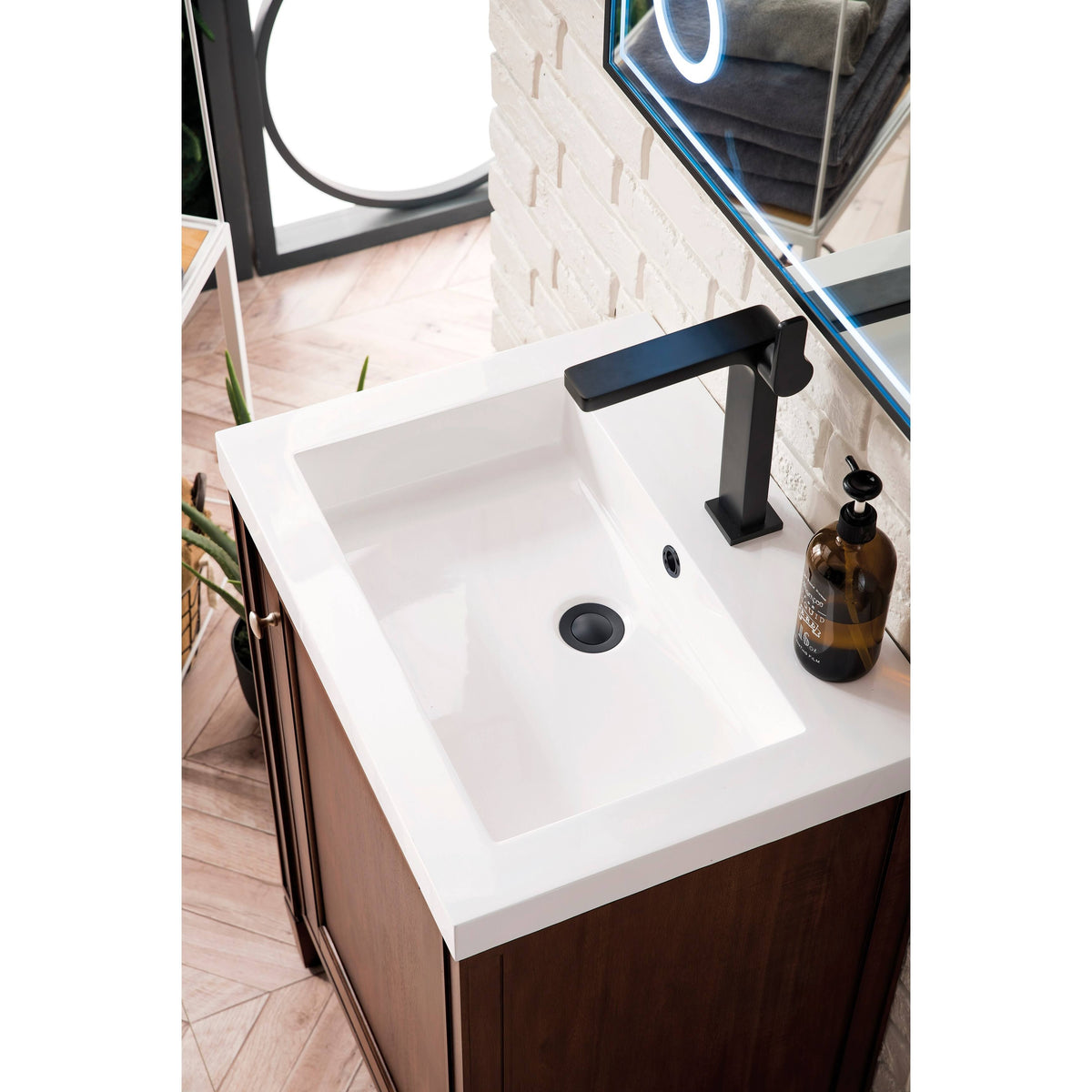 Glossy White Single Vanity Cabinet R492205