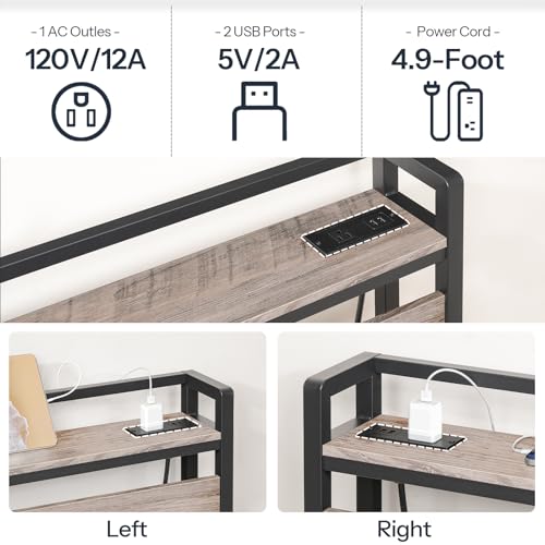 Queen Size Headboard with 2 Outlets and 4 USB Ports L67335