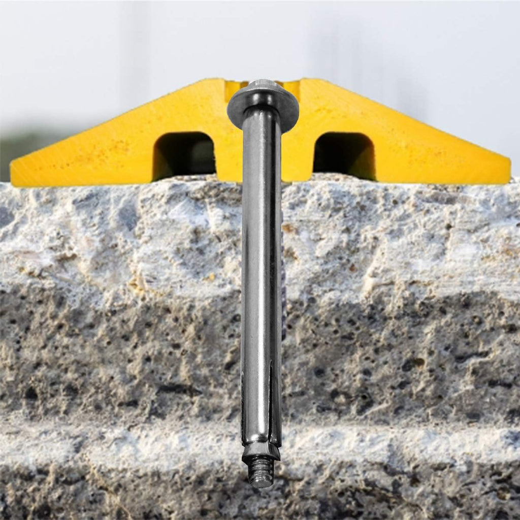2 Channel Heavy Duty Rubber Speed Bumps with 3 Bolts, Pack of 2 L5244