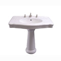 Rectangular Pedestal Lavatory, 8-in Widespread, White M371653