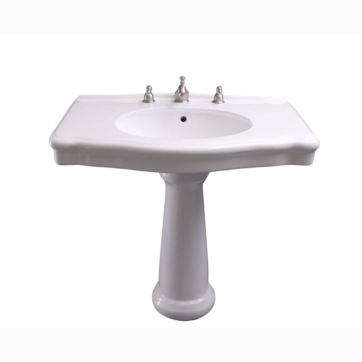 Rectangular Pedestal Lavatory, 8-in Widespread, White M371653
