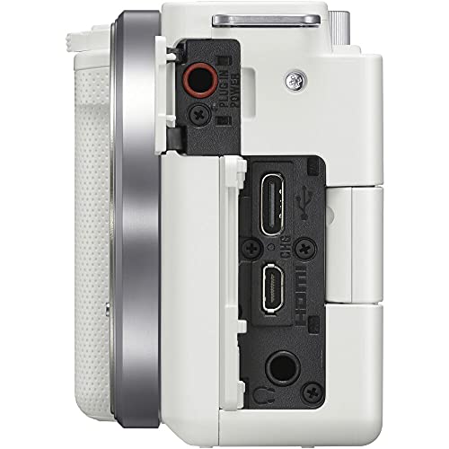 White Mirrorless Camera with 16-50mm Lens W3748