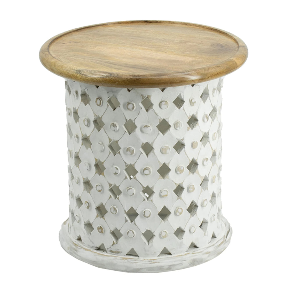 White and Brown Wooden Side Tables 2ct R7833