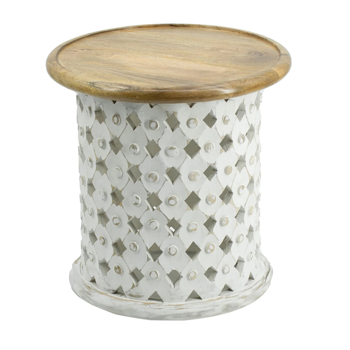 White and Brown Wooden Side Tables 2ct R7833