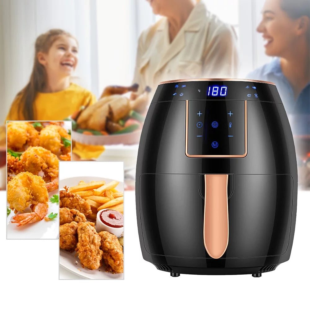 5.5L 1300W Touch Screen Electric Air Fryer with Bakeware D521